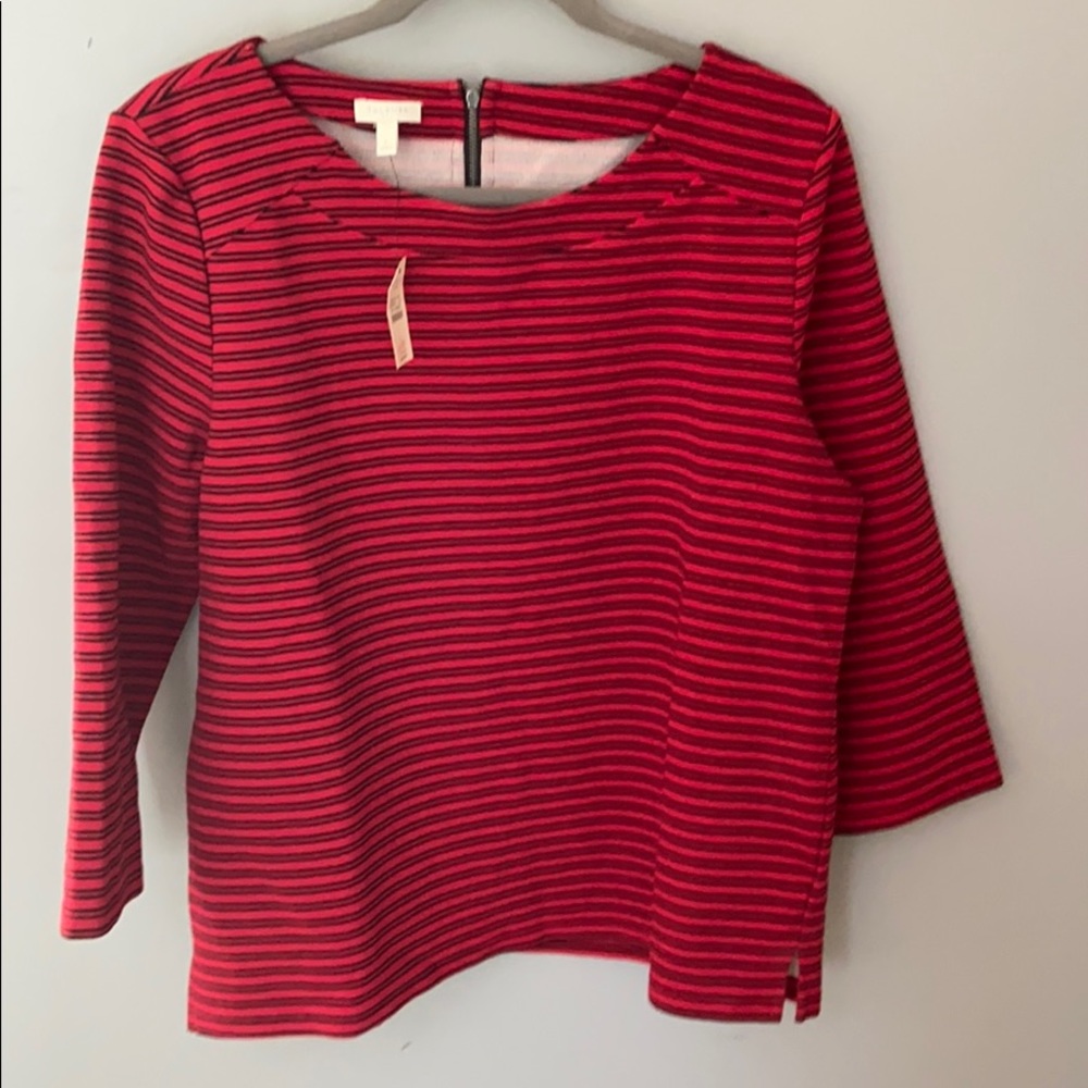 Talbots 3/4 Sleeve Striped Top